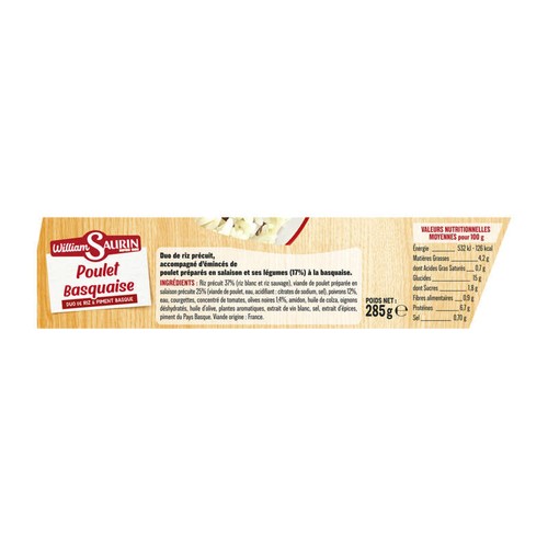 William Saurin Poulet Basquaise Duo de Riz 285g
