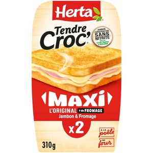 Herta Tendre Croc’ Maxi l’Original  Jambon & fromage x2 - 310g