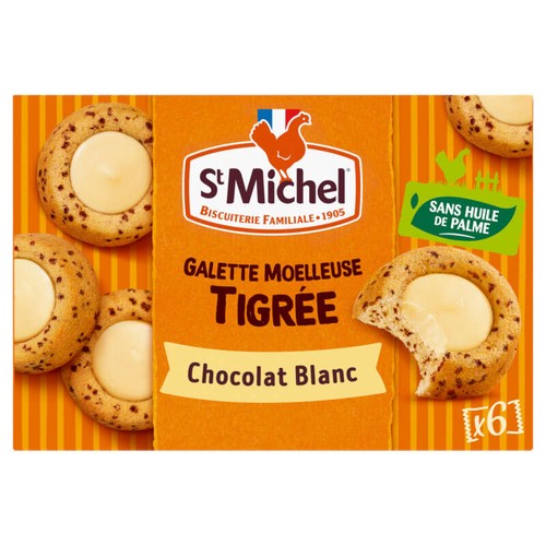 St Michel Galette moelleuse tigrée Chocolat blanc 180g