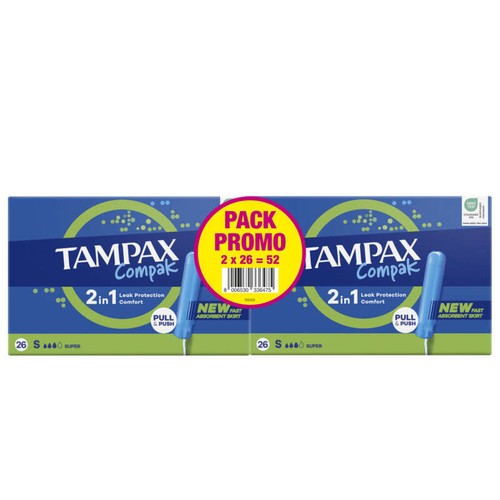 Tampax Compak Super Tampons Avec Applicateur x52