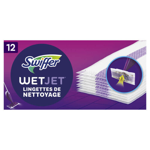 Swiffer WetJet Recharges Lingettes Nettoyantes, Lingettes Multi-Surfaces 12x