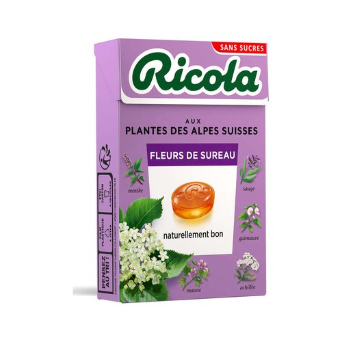 Ricola Bonbons Aux Plantes Des Alpes Suisses Fleurs De Sureau Sans Sucres 50g
