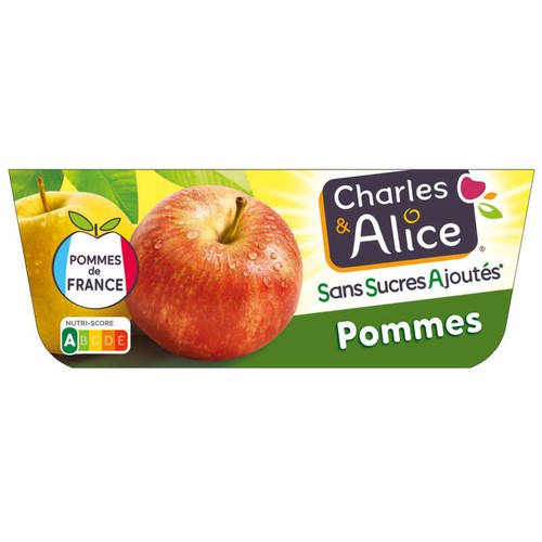 Charles & Alice Compote Pomme sans sucre ajoutée 4x100g