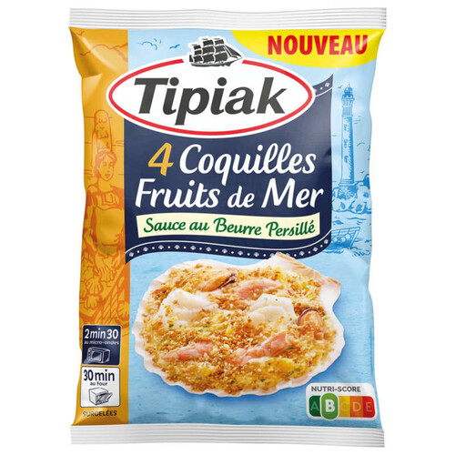 Tipiak Coquilles Fruits de Mer Sauce au Beurre Persillé 360g