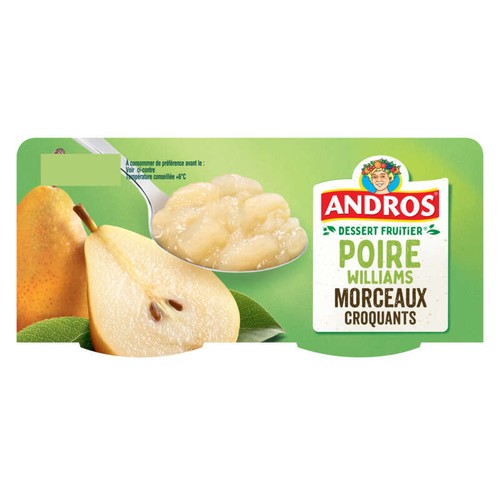 Andros Compote Poire morceaux croquants 4x100g