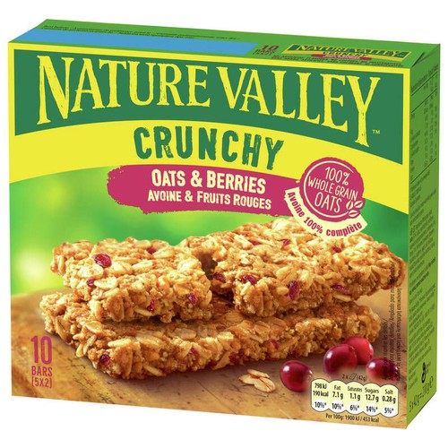 Nature Valley Barre de Céréales Crunchy Avoine & Fruits Rouges 5x42g