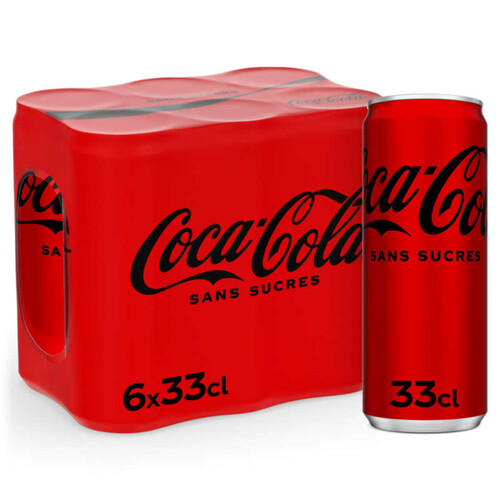 Coca-cola sans sucres canettes 6x33cl