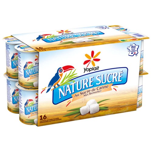 Yoplait Yaourt nature sucre pots 16x125g