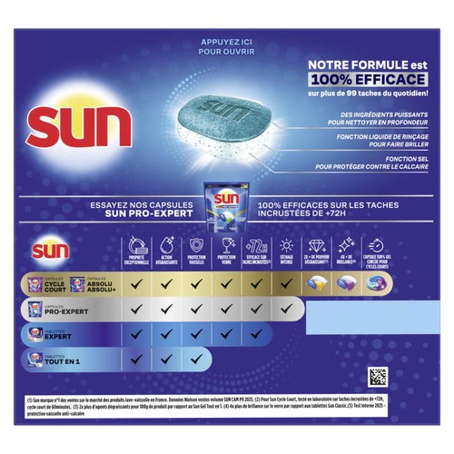 Sun Tablettes Lave-vaisselle Tout en 1 Citron x50