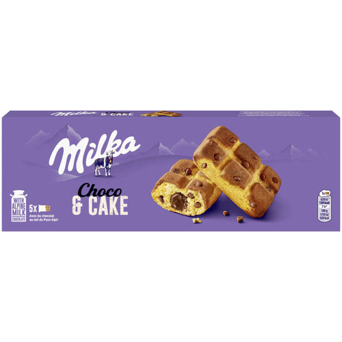 Milka Cake & Choc Gâteaux fourrés aux pépites de chocolat 175g