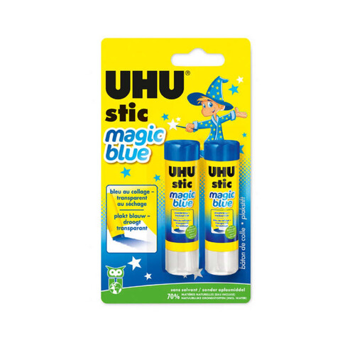 Uhu 2 Bâtons De Colle Magic Bleu, 8,2G