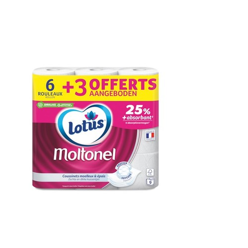 Lotus Papier toilette Moltonel 9 Rouleaux dont 3 Offerts