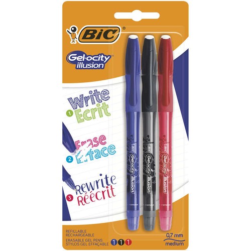 Bic Stylos Rollers Effaçables Gelocity Illusion x3