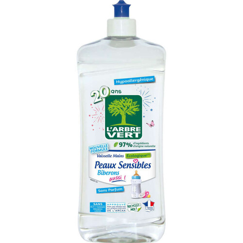 Liquide vaisselle écologique L'Arbre Vert peaux sensibles 5 L