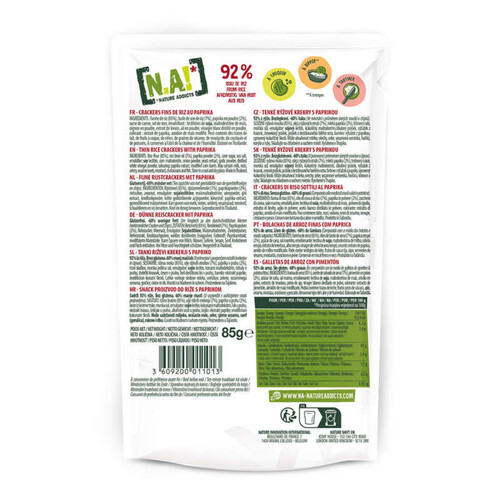 Nature Addicts Rice Crackers saveur paprika 85g