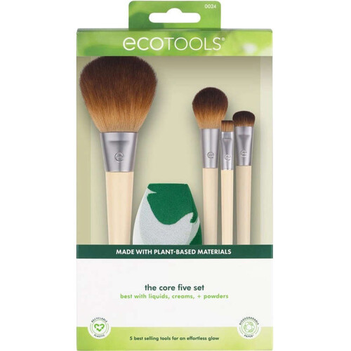 Ecotools Glowing set éponge maquillage + pinceaux