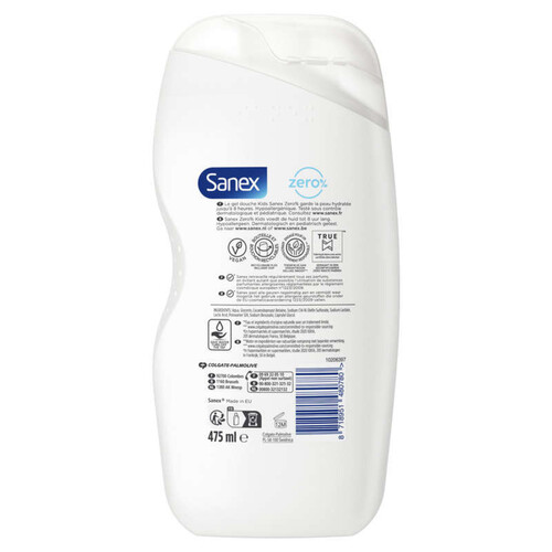 Sanex Gel Douche Enfants Corps & Cheveux Zéro 0% Essentials 475ml