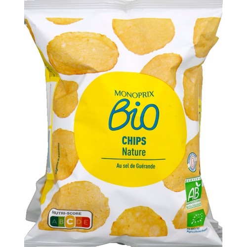 Monoprix Bio Chips nature au sel de Guérande multipack Bio 6x30g