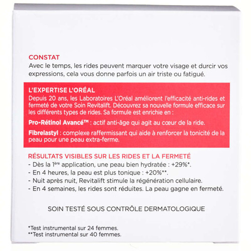 L'Oréal Paris Revitalift Crème Visage Anti-Rides Nuit Hydratant 50ml