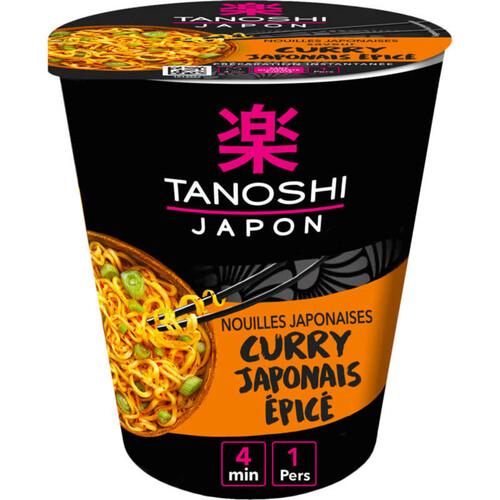 Tanoshi Japon Nouilles Japonaises Saveur Curry Japonais Epicé 65g