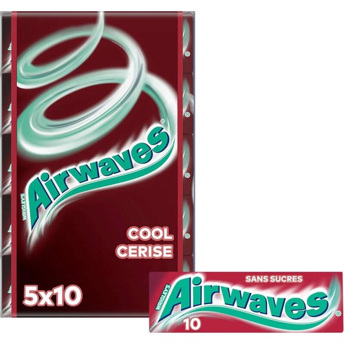 Airwaves cool cerise 5 étuis de 10 dragées 70g