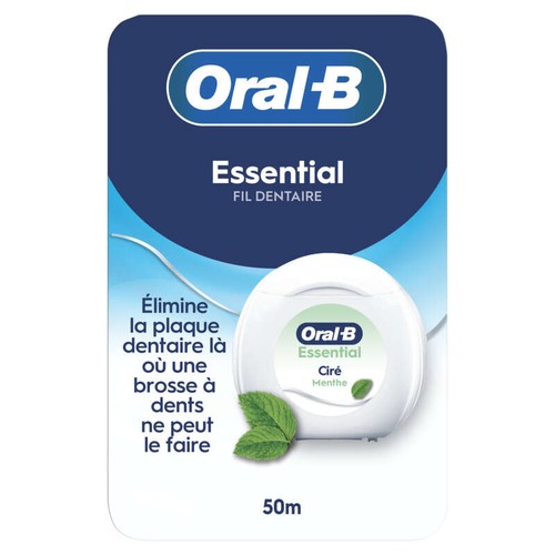 Oral-B Essential Fil Dentaire Ciré Menthe 50m