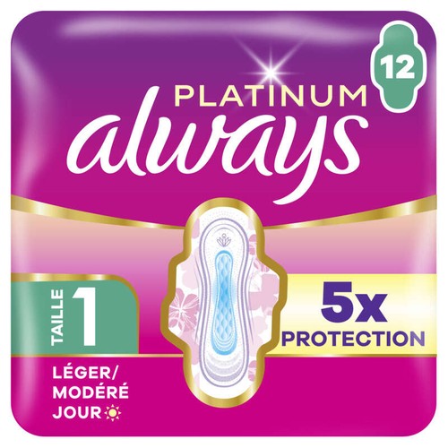 Always Platinum Flux Léger/Modéré Jour  Taille 1 x12