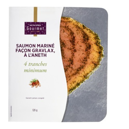 Monoprix Gourmet Saumon Mariné Façon Gravlax 120g