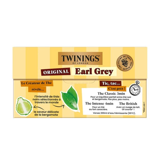 Twinings Thé Original Earl Grey 25 Sachets 50g