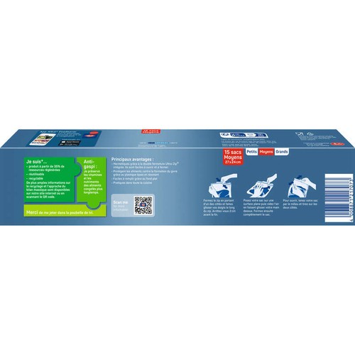 Albal Sacs Congélation Ultra Zip Fermeture Zip 15x3L