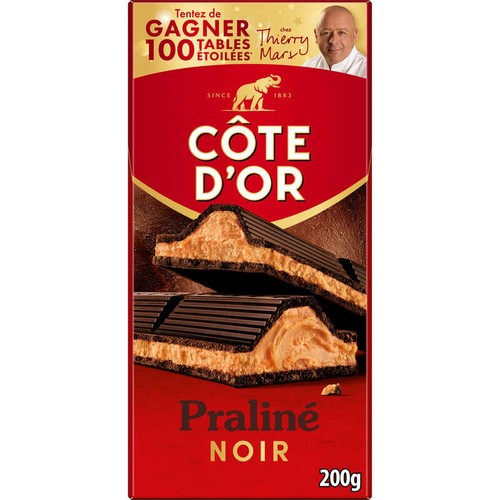 Côte d'Or Tablette Chocolat Noir fourré Praliné 200g