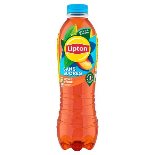 Lipton Ice Tea Thé Glacé Sans Sucres Saveur Pêche 1,25L