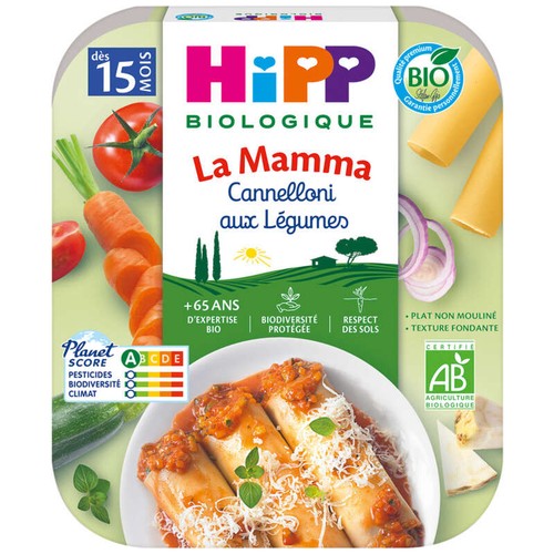 Hipp Biologique La Mamma Cannelloni aux Légumes 250g
