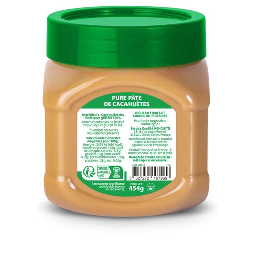 Menguy's Beurre de Cacahuètes 454g