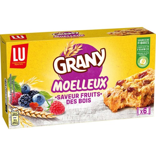 Lu Grany Moelleux Barres de Céréales Fruits des Bois 192g