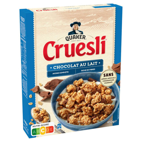 Quaker Cruesli Céréales Chocolat Au Lait 450 G