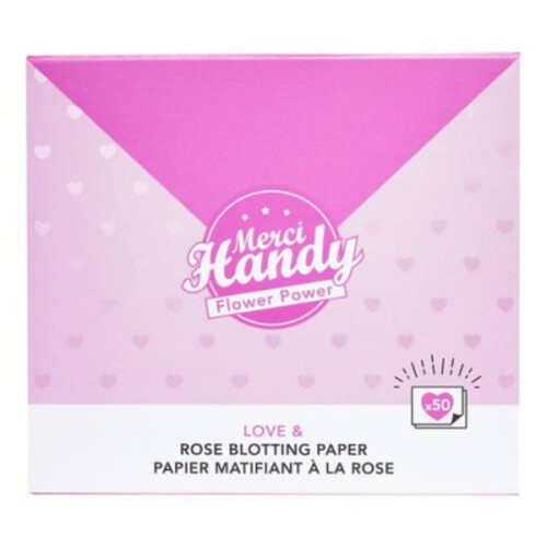 Merci Handy flower power papier matifiant à la rose x50