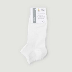 Monoprix Femme X2 Mini Socquettes Effet Chevron Blanches T36/41
