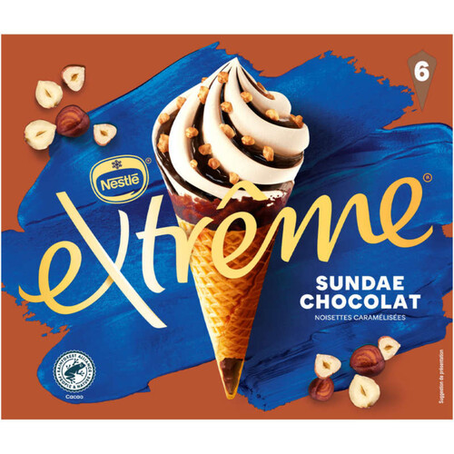 Extreme 6 Cônes Sundae Chocolat 438g