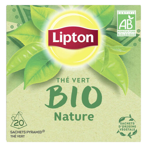 Lipton Thé Vert Nature Bio 20 Sachets 28G