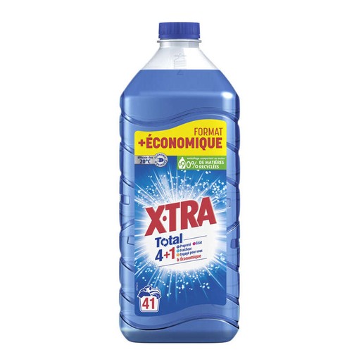 X-Tra Lessive Liquide Total Blanc Et Couleur Ecopack 41 Lavages 1,845L