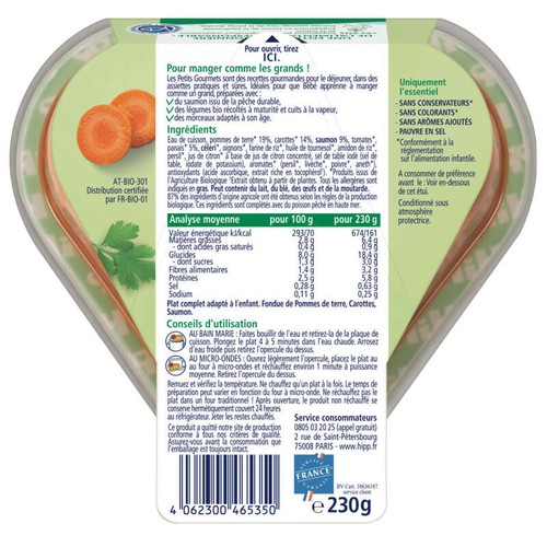 Les Petits gourmets fondue Pomme de terre carotte saumon dès 12 mois 230g