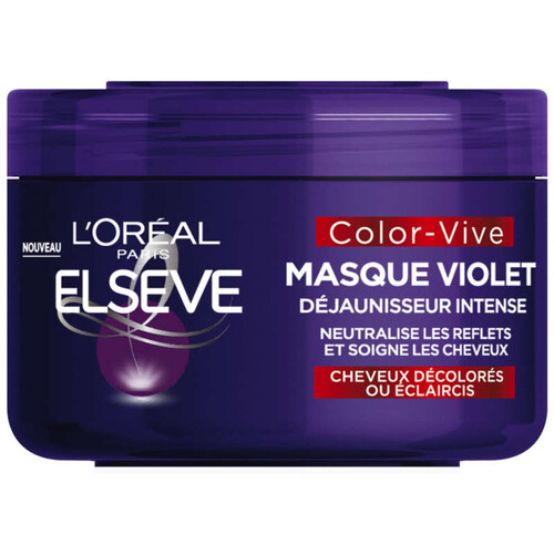 L'Oréal Paris Elseve Color-Vive Masque Violet Déjaunisseur Intense Cheveux Décolorés 250ml