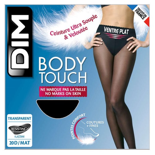 Collant Transparent Ventre Plat, Noir, 20D, Body Touch, DIM - T1