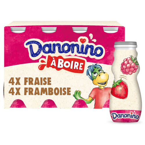 Danonino Yaourt à boire fraise framboise 8x100g