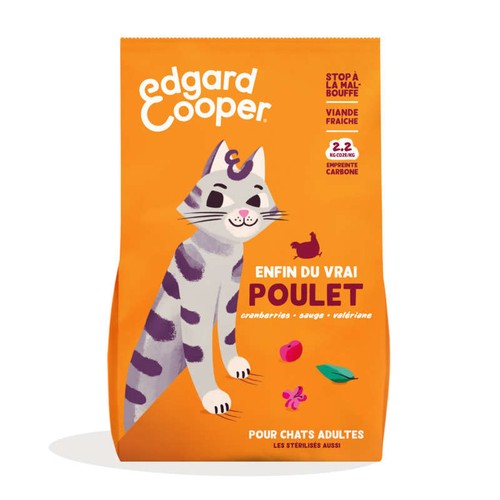 Edgar Cooper Croquette Poulet Pour Chat Adultes 750g