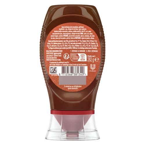 Amora Sauce Barbecue Miel Flacon Souple 282g