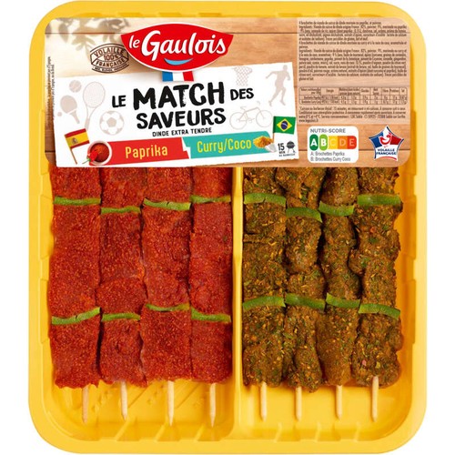 Le gaulois Brochettes de Dinde Le Match des saveurs Espagne brésil 760g
