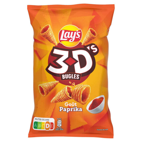 Lay's - 3D's - Biscuits apéritif saveur paprika - Le sachet de 85g