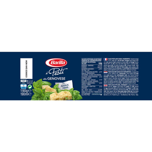 Barilla Sauce Pesto Alla Genovese Basilic Frais 190G